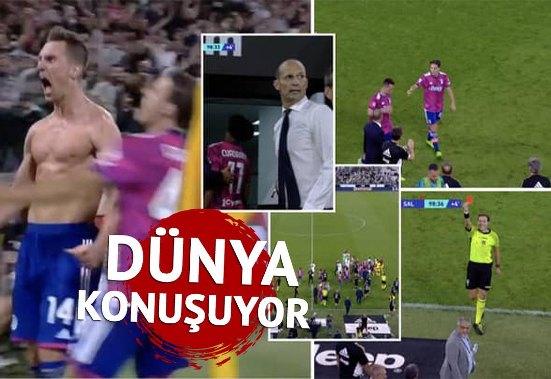 Juventus Salernitana ma&ccedil;ında neler oldu neler! 4 kırmızı, gol iptal