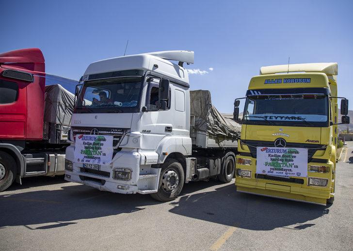 Erzurum'dan Pakistan'daki sel bölgesine 4 yardım tırı gönderildi G5