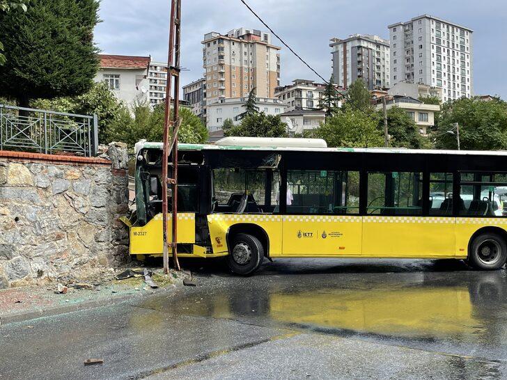 Ümraniye'de duvara çarpan İETT otobüsündeki 2 kişi yaralandı G1