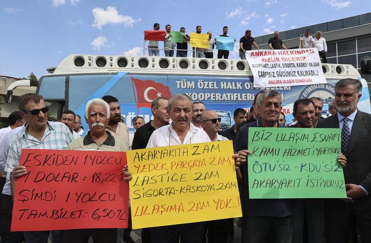 Başkentteki özel halk otobüsü ve minibüs şoförleri zam istedi G3