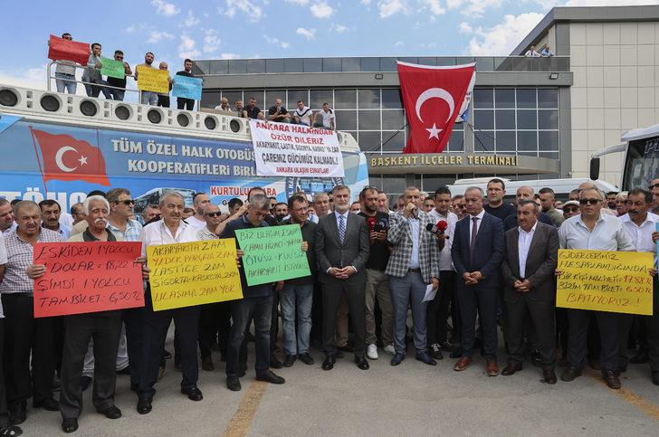 Başkentteki özel halk otobüsü ve minibüs şoförleri zam istedi G4
