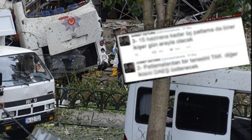 Saldırı olacağını Twitter'dan duyurdu