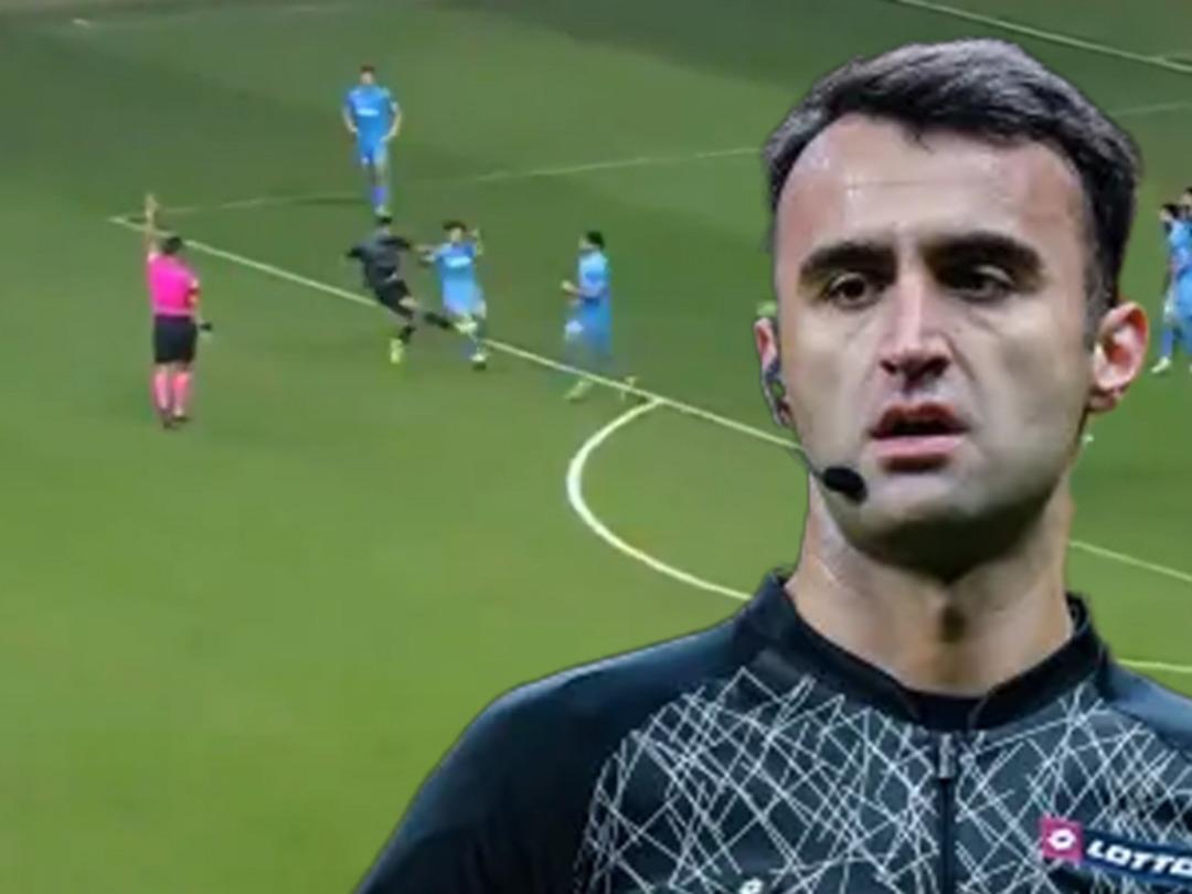Kimse ne olduğunu anlamadı! Adana Demirspor - Trabzonspor ma&ccedil;ının hakemi Atilla Karaoğlan, Younes Belhanda'nın gol&uuml;n&uuml; iptal etti...