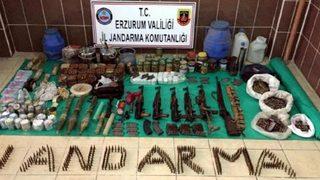 Erzurum'da PKK sığınaklarında çok sayıda mühimmat ele geçirildi