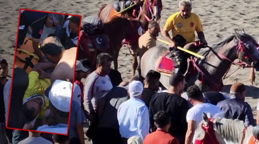 Erzurum'da yaşandı... Cirit m&uuml;sabakasında korku dolu anlar! Atlar kafa kafaya &ccedil;arpıştı