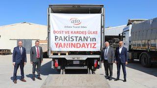ATO sel felaketinden etkilenen Pakistan'a yardım kolisi yolladı