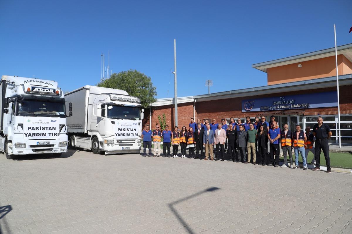 İzmir'den Pakistan'daki sel b&ouml;lgesine 2 tır yardım g&ouml;nderildi