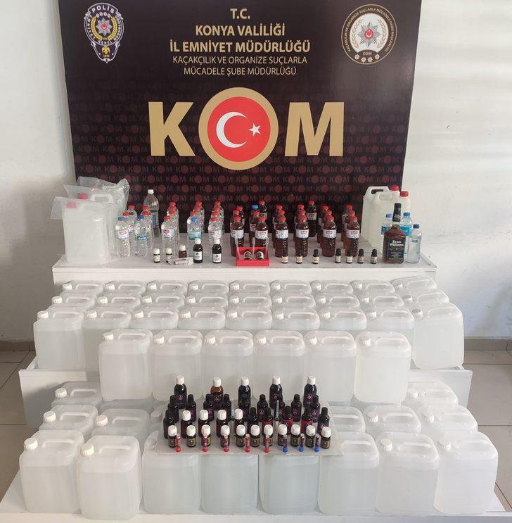 Konya'da kaçak ve sahte içki operasyonunda 5 şüpheli yakalandı