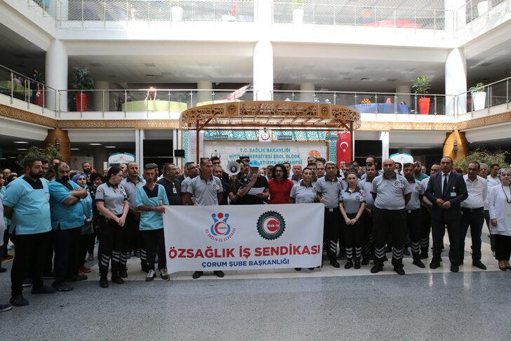 Çorum'da sendikalardan güvenlik görevlisinin hastanede öldürülmesine tepki G4