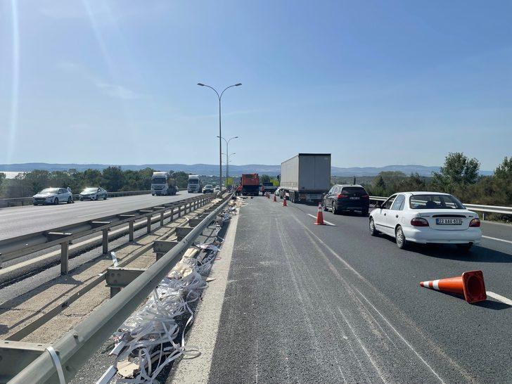 TEM Otoyolu'ndaki kaza Edirne istikametinde trafik yoğunluğu oluşturdu G3