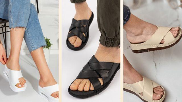 Hem dışarıda hem içeride rahatlıkla giyebileceğiniz rahat ve şık ortopedik terlik modelleri