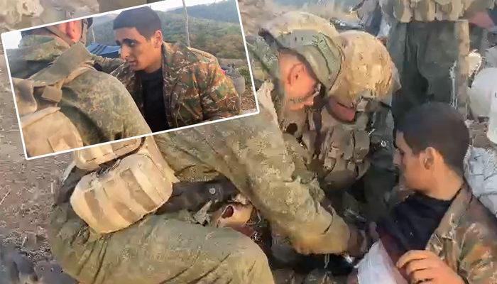 Görüntüler cepheden geldi! Azerbaycan askerleri Ermeni askerin yarasını böyle sardı! 'Korkma yaşayacaksın'