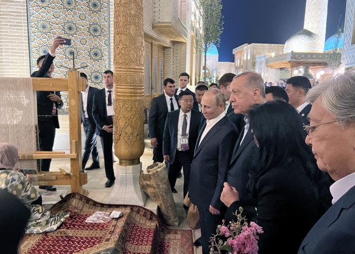 Zirveden dikkat çeken kare: Cumhurbaşkanı Erdoğan liderlerle bir araya geldi! Putin'le sohbet etti G1