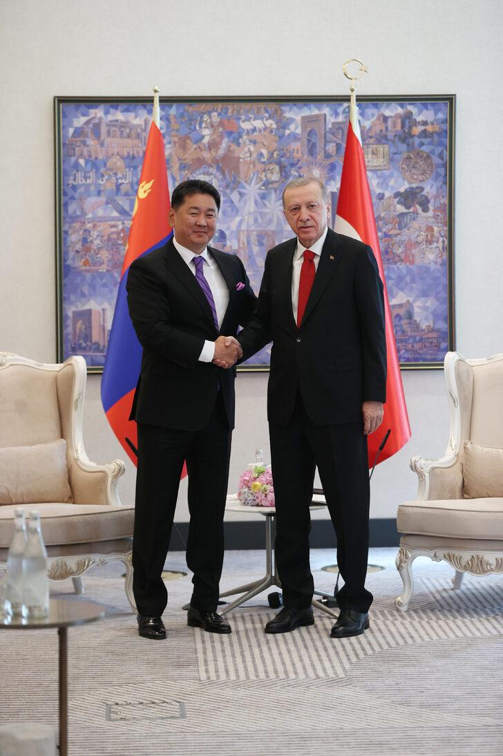 Cumhurbaşkanı Erdoğan, Moğolistan Cumhurbaşkanı Khurelsukh ile bir araya geldi G3