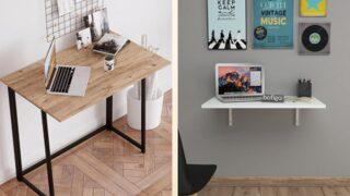 Yerden tasarruf etmeyi sağlayacak açılır kapanır çalışma masaları