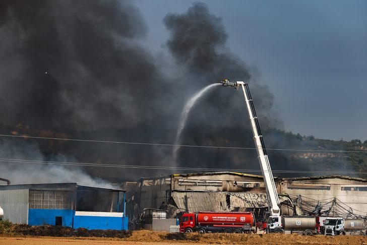 GÜNCELLEME 3 - İzmir'de kozmetik fabrikasında başlayan yangın kontrol altına alındı G4