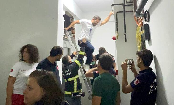 Kocaeli'de asansörde mahsur kalan 9 kişi kurtarıldı G4