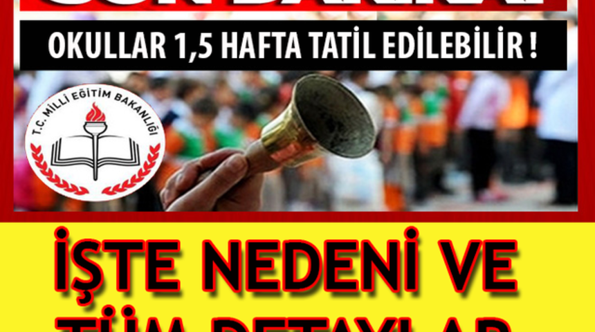 SON DAKİKA Okullar 1.5 Hafta Tatil Olucak İşte Tatil Olacak İller