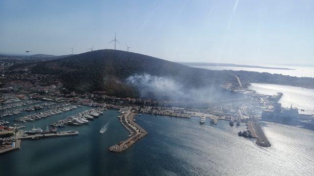GÜNCELLEME - Çeşme'de makilik alandaki yangın kontrol altına alındı