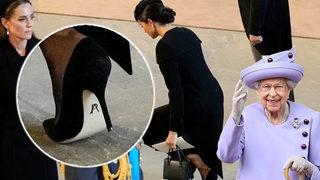Kraliçe Elizabeth'i anma törenine damga vurdu! Meghan'ın topuklu ayakkabısındaki sembol olay oldu