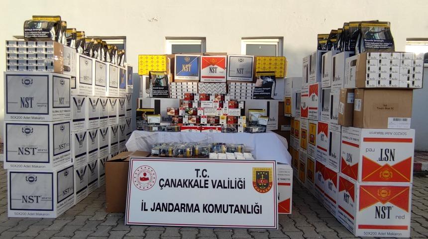 Çanakkale'de 620 bin boş makaron ile 430 kilogram tütün ele geçirildi