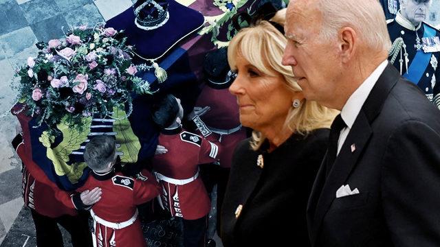 Kraliçe Elizabeth'in cenazesindeki iki farklı görüntü olay oldu! Dünya liderleri otobüsle, Joe Biden makam aracıyla...