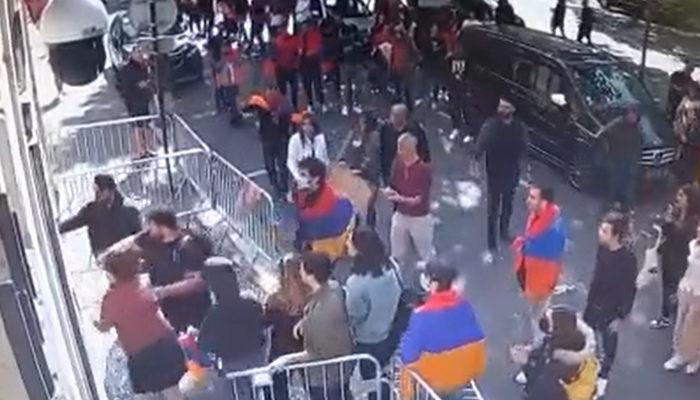 Ermeni protestoculardan Fransa'da çirkin saldırı! Azerbaycan nota verdi