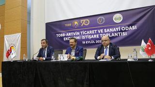 TOBB Başkanı Hisarcıklıoğlu Artvin'de istişare toplantısına katıldı:
