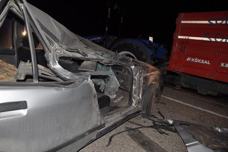 Bolu'da traktörün römorkuna çarpan otomobildeki 2 kişi yaralandı G3