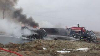Konya'da korkunç kaza! TIR ve mazot yüklü tanker çarpıştı