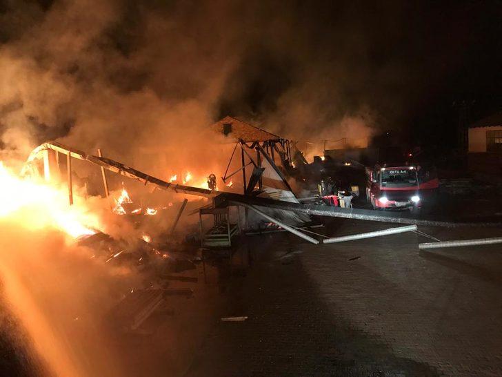 Erzurum'da kereste fabrikasında çıkan yangın söndürüldü G2