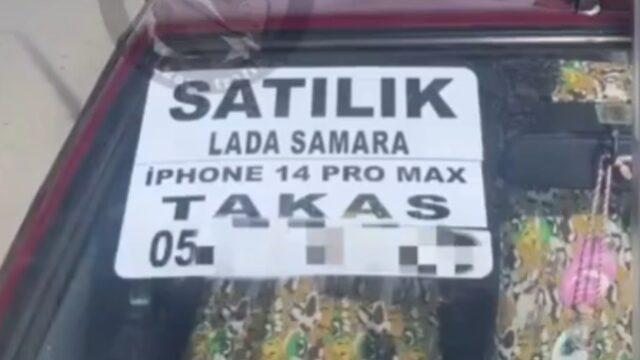 Bu da oldu! 'Aracımı iPhone 14 Pro Max ile takas etmek istiyorum' ilanı