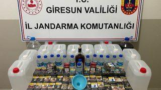 Giresun'da sahte içki ve kaçak sigara ele geçirildi
