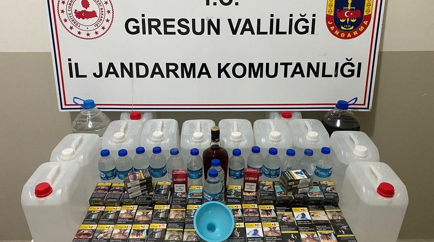 Giresun'da sahte içki ve kaçak sigara ele geçirildi