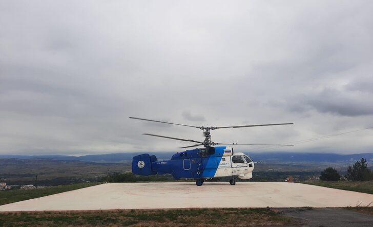 Denizli'de düşen yangın söndürme helikopterinin havalanma anı görüntülendi G1