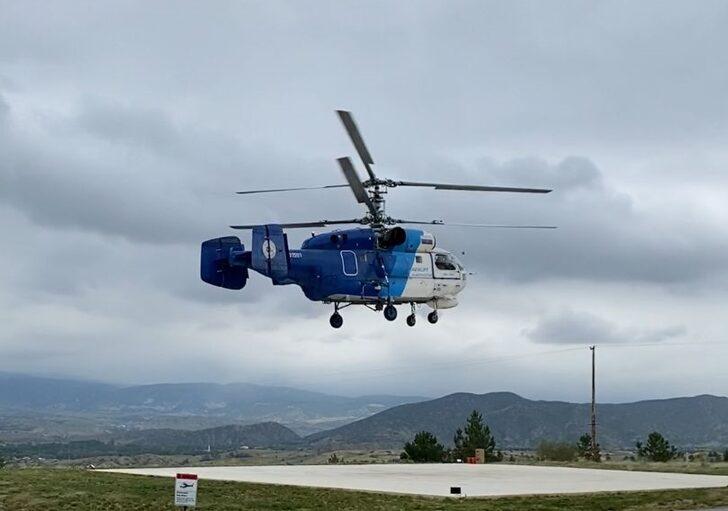 Denizli'de düşen yangın söndürme helikopterinin havalanma anı görüntülendi G2