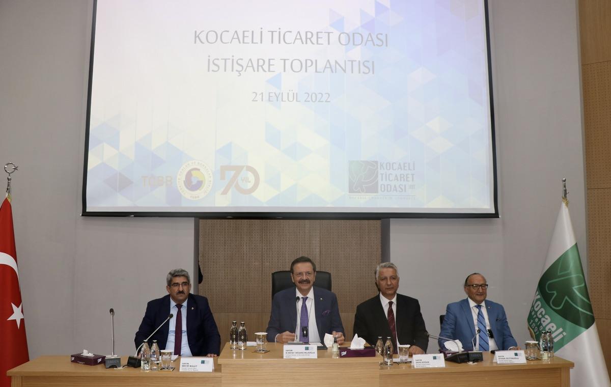 TOBB Başkanı Hisarcıklıoğlu, Kocaeli Ticaret Odası istişare toplantısında konuştu: