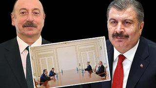 Bakan Koca ile Azerbaycan Cumhurbaşkanı Aliyev arasında kritik görüşme! Paylaşılması kardeşlik görevi