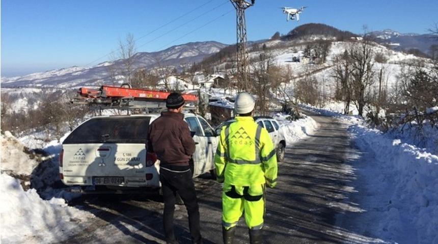 Drone ile elektrik arızalarına müdahale