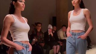 Amelia Hamlin podyumda şoke etti! Arkasını dönünce...