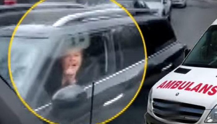 Yer: İstanbul! Kadın sürücü ambulansın önünü kesti, dakikalarca yol vermedi