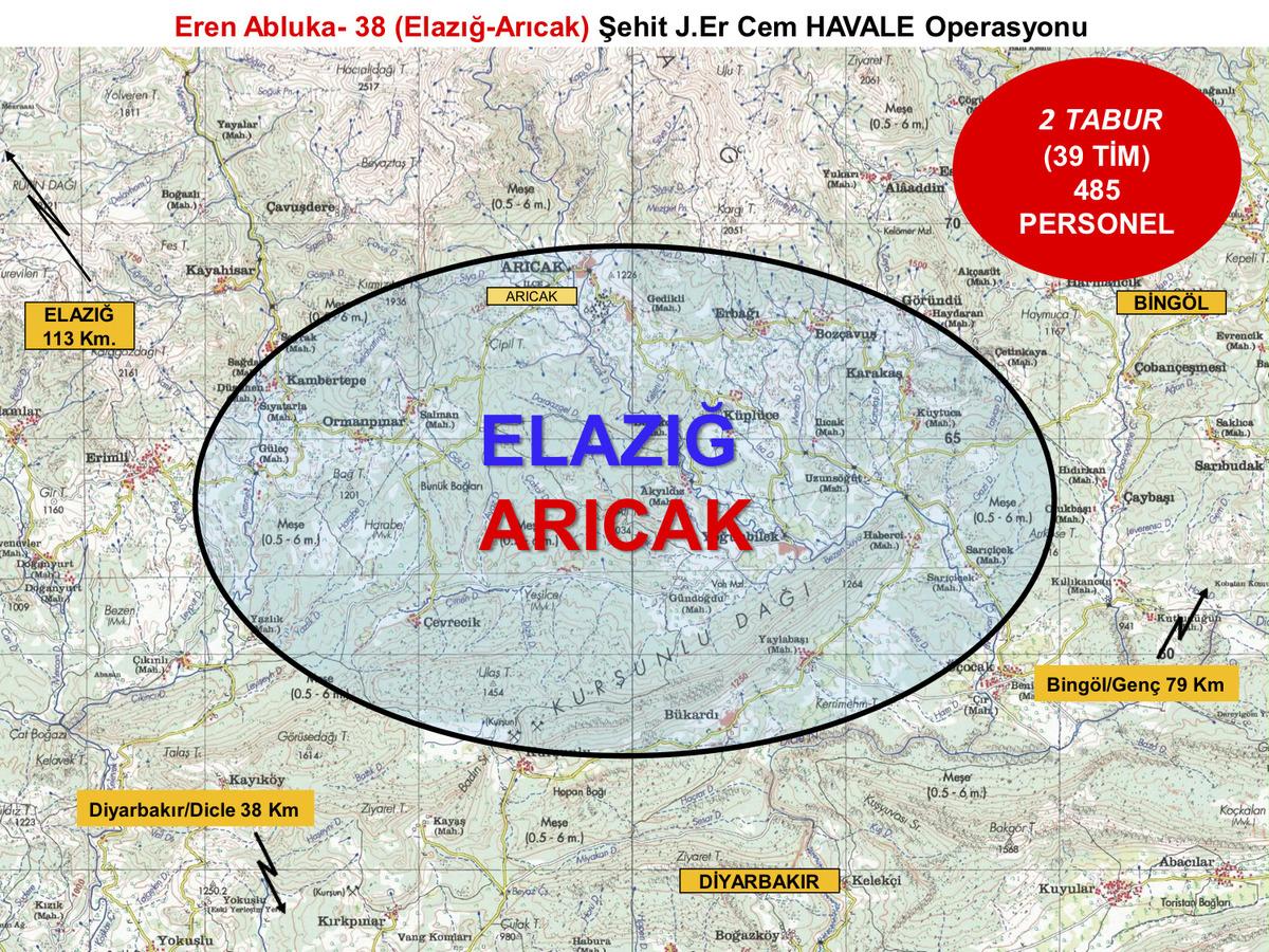 Elazığ'da "Eren Abluka-38 Şehit Jandarma Er Cem Havale Operasyonu" başlatıldı