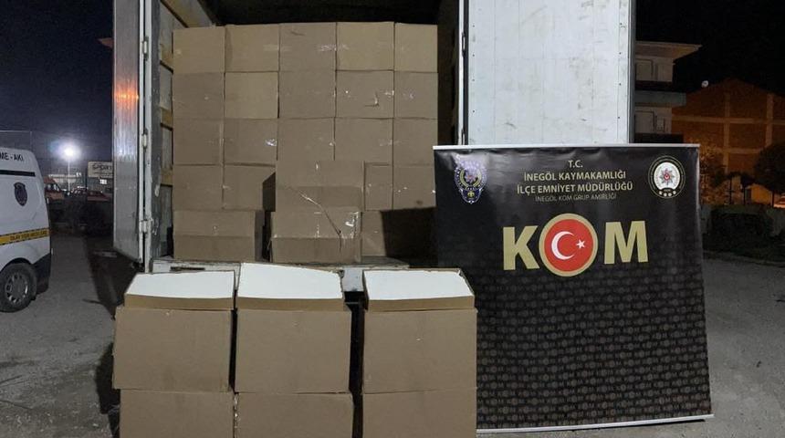 Bursa'da 9 milyon 450 bin makaron ele geçirildi