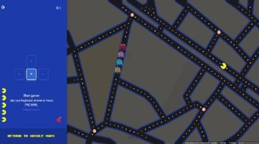 Google Maps ile Pacman oynayın