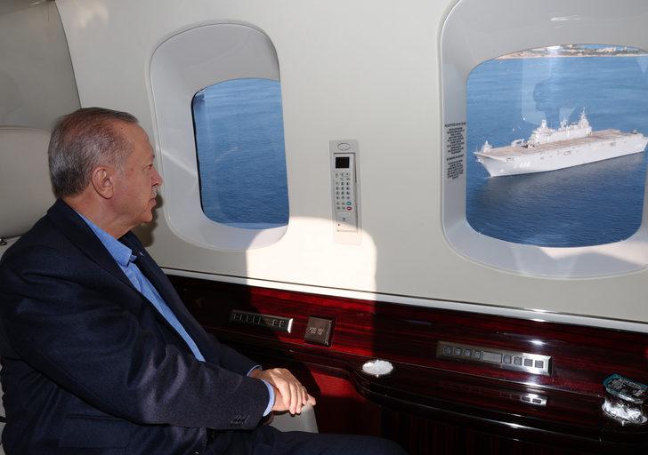 Cumhurbaşkanı Erdoğan, TCG Anadolu'yu havadan inceledi G3