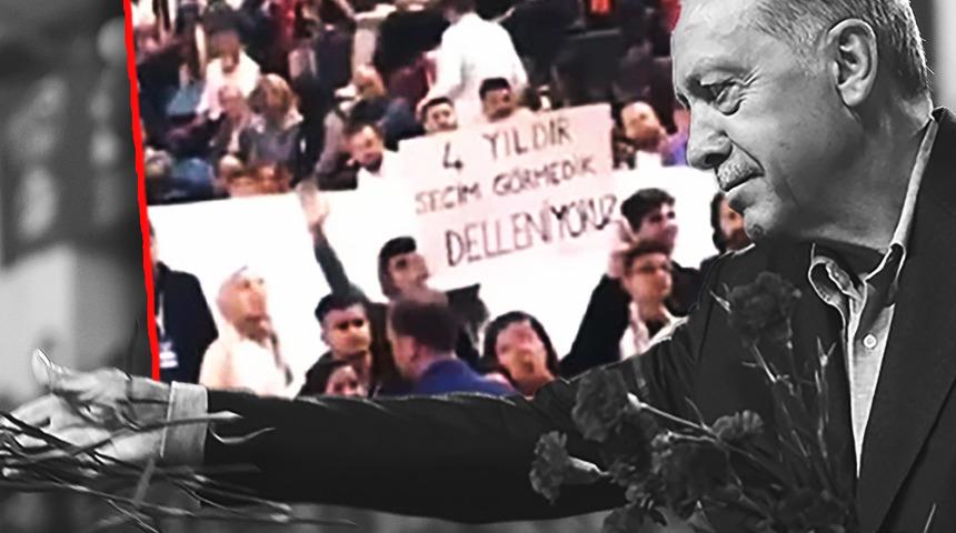 Pankartta yazanı görünce cevapsız bırakmadı! Cumhurbaşkanı Erdoğan'ın programına damga vuran sözler: 'Siz deli edeceksiniz'