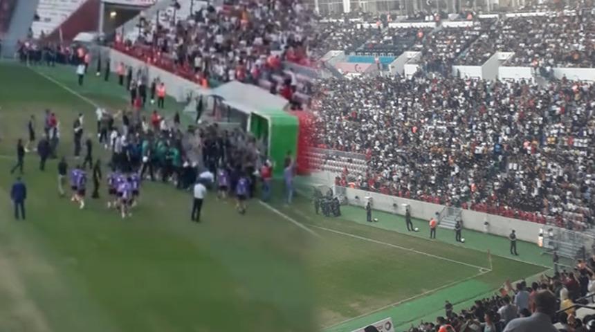 Amedspor taraftarı çılgına döndü! Bursasporlu futbolculara taşlar, sopalar...