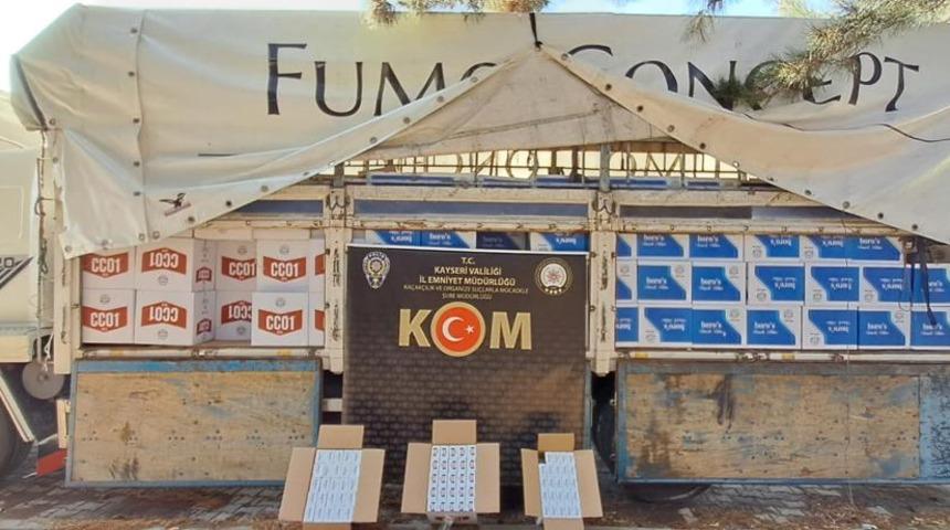 Kayseri'de 5 milyon makaron ele geçirildi