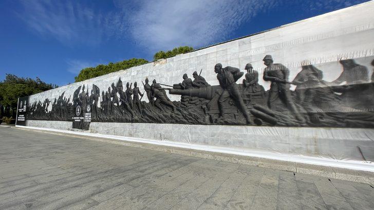 Çanakkale'de bulunan Şehitler Abidesi Tören Alanı'ndaki "Vatan ve Milli Mücadele Anıt Rölyefi" restore ediliyor G4