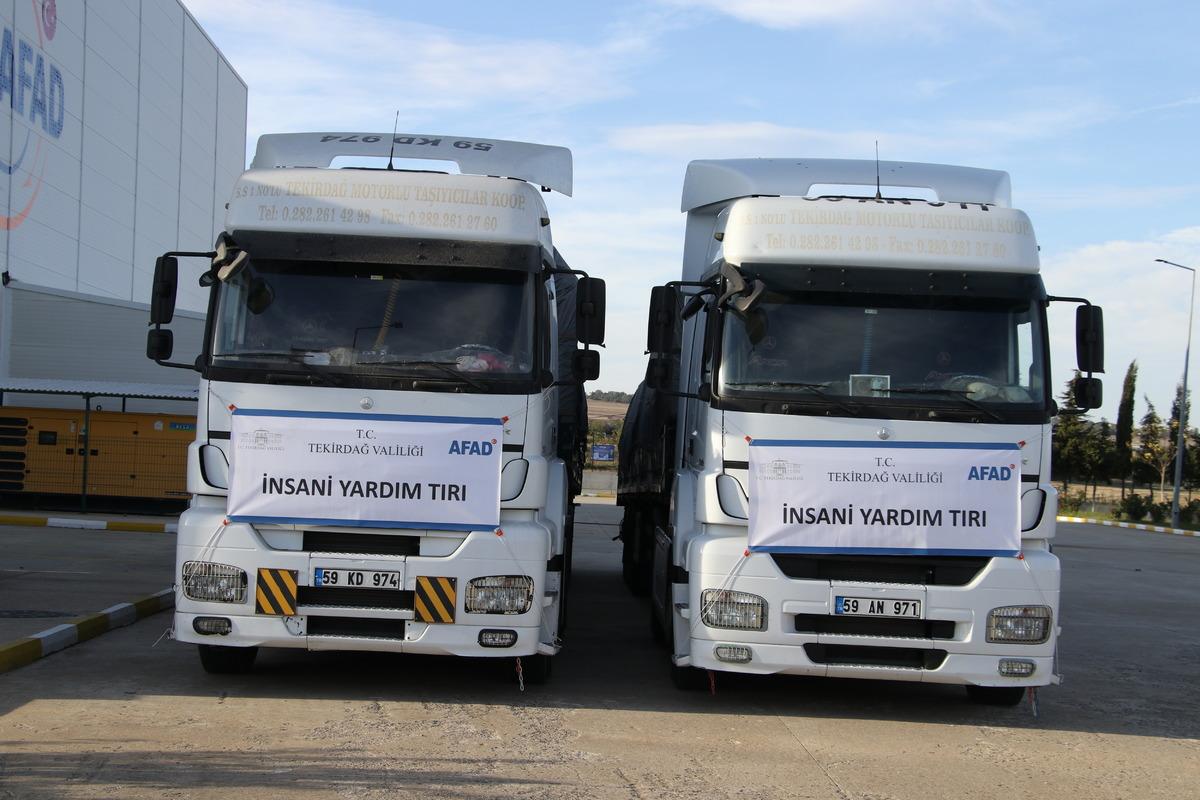 Tekirdağ'dan Pakistan'daki sel b&ouml;lgesine insani yardım malzemesi g&ouml;nderildi
